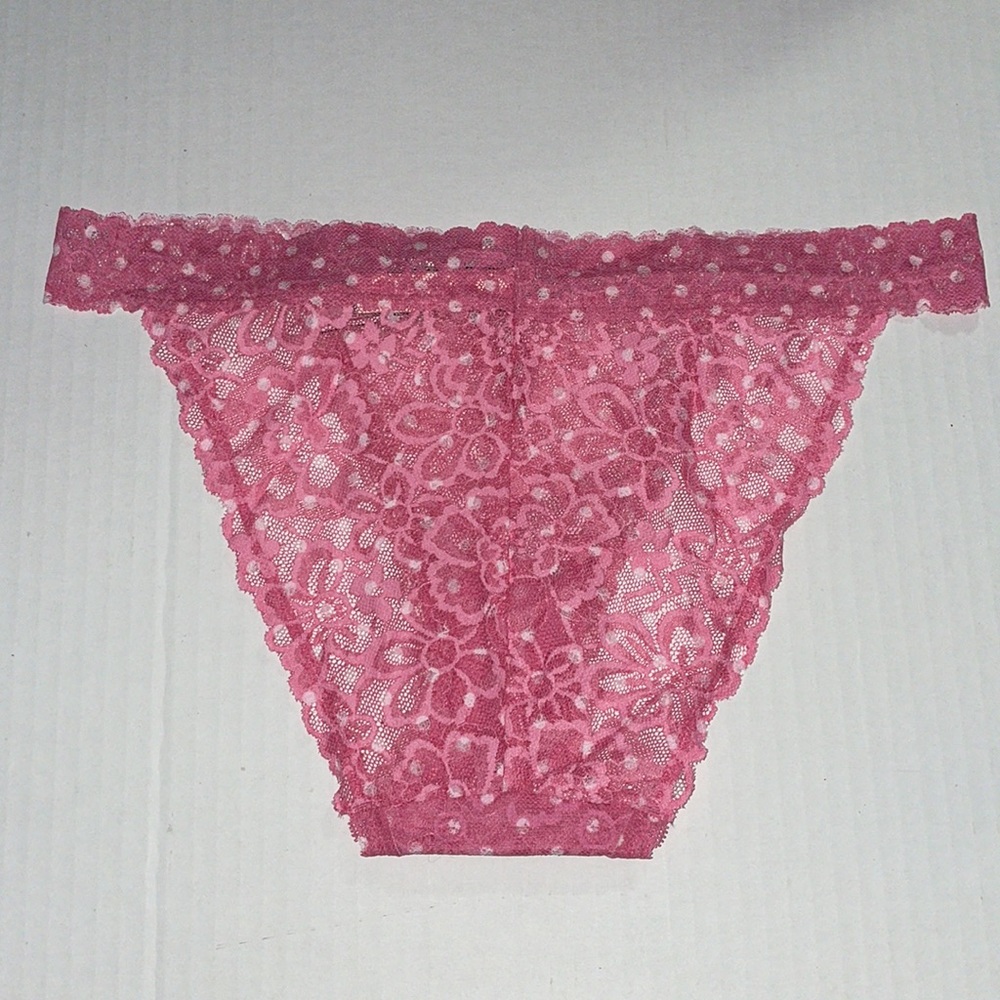 NWT Victoria Secret Panty - Pink & White - Size L - Picture 10 of 10